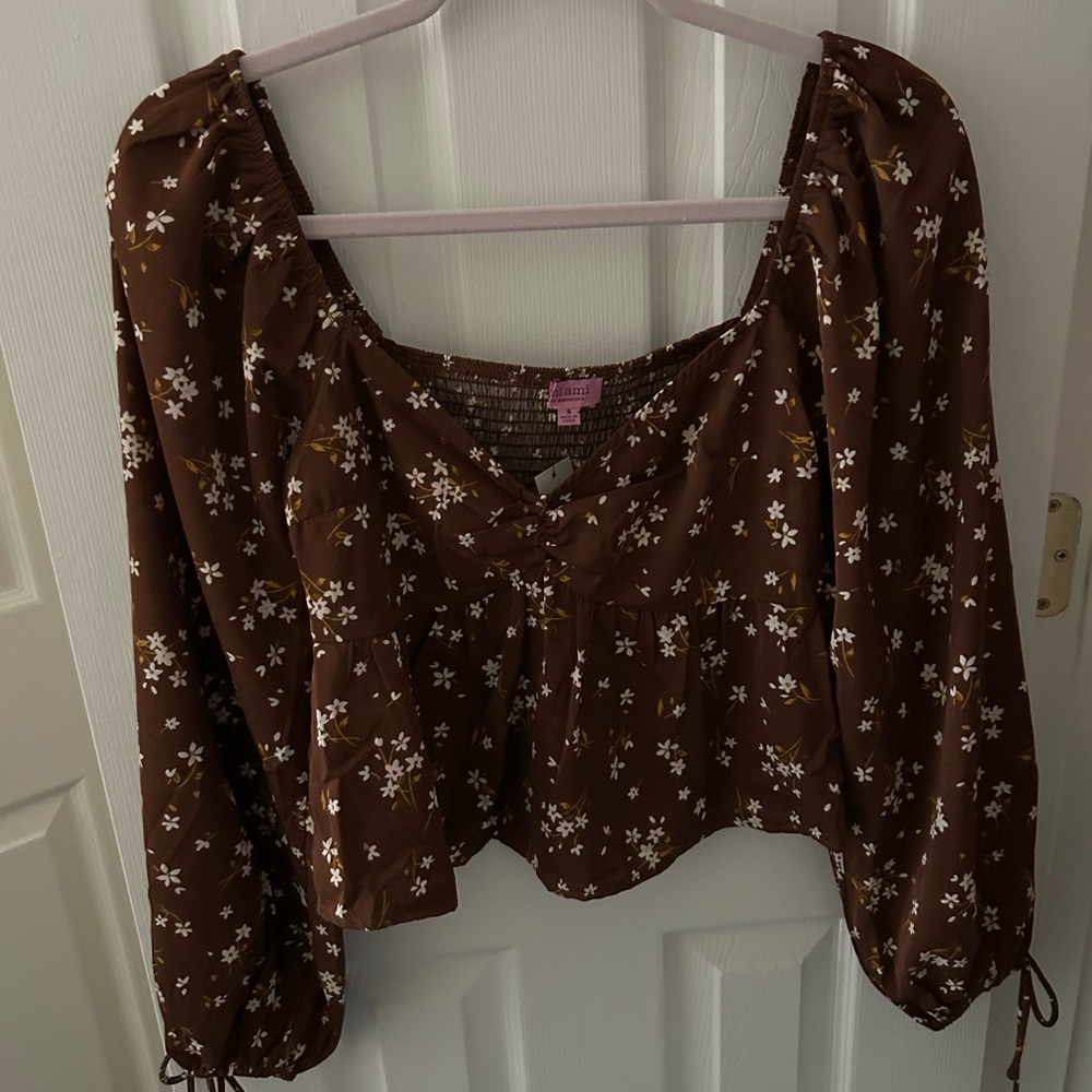 Floral Brown Women's Top